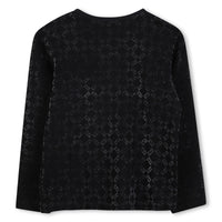 T-shirt manches longues à motif jacquard - Black