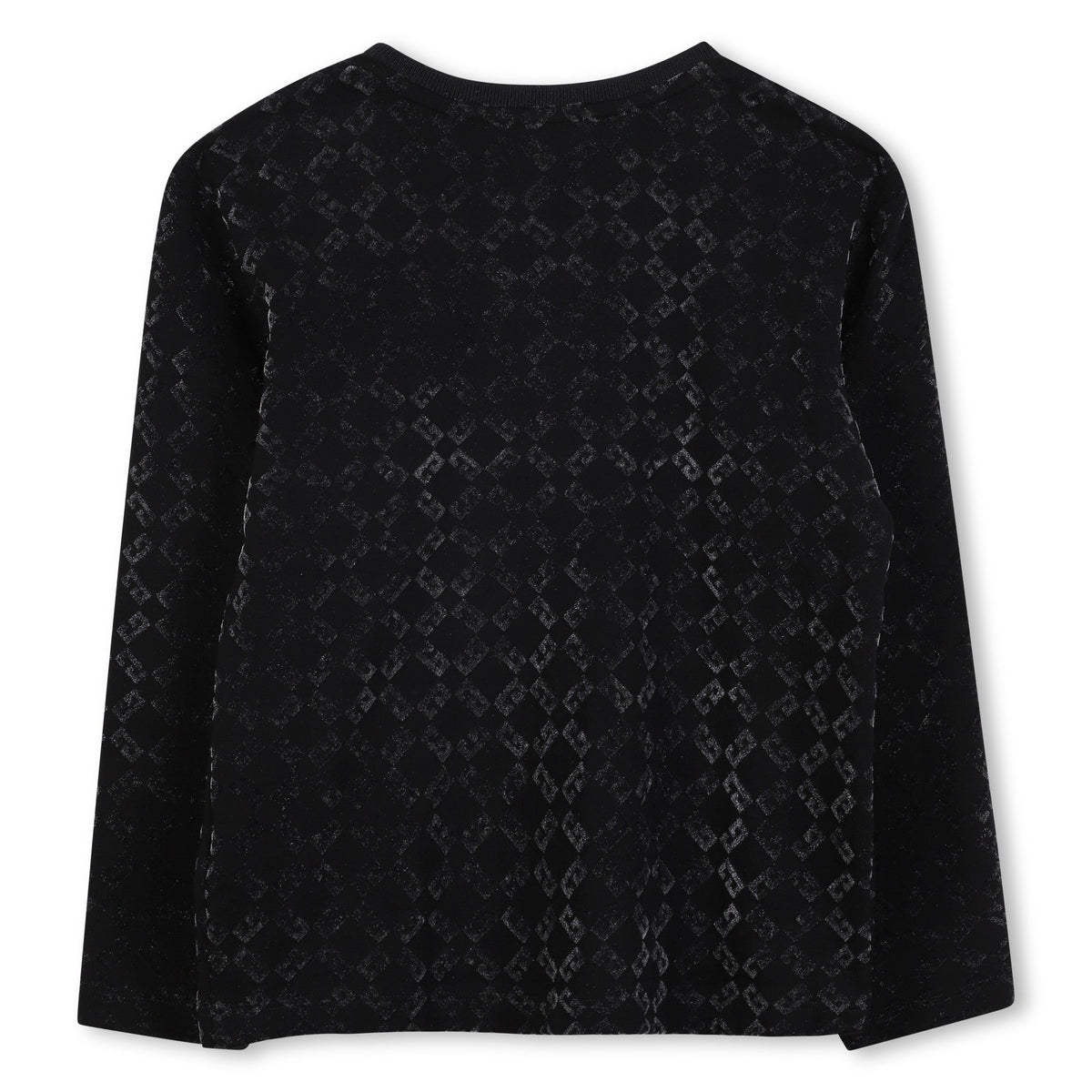 T-shirt manches longues à motif jacquard - Black