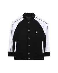 Cardigan bicolore à logo en coton - Black