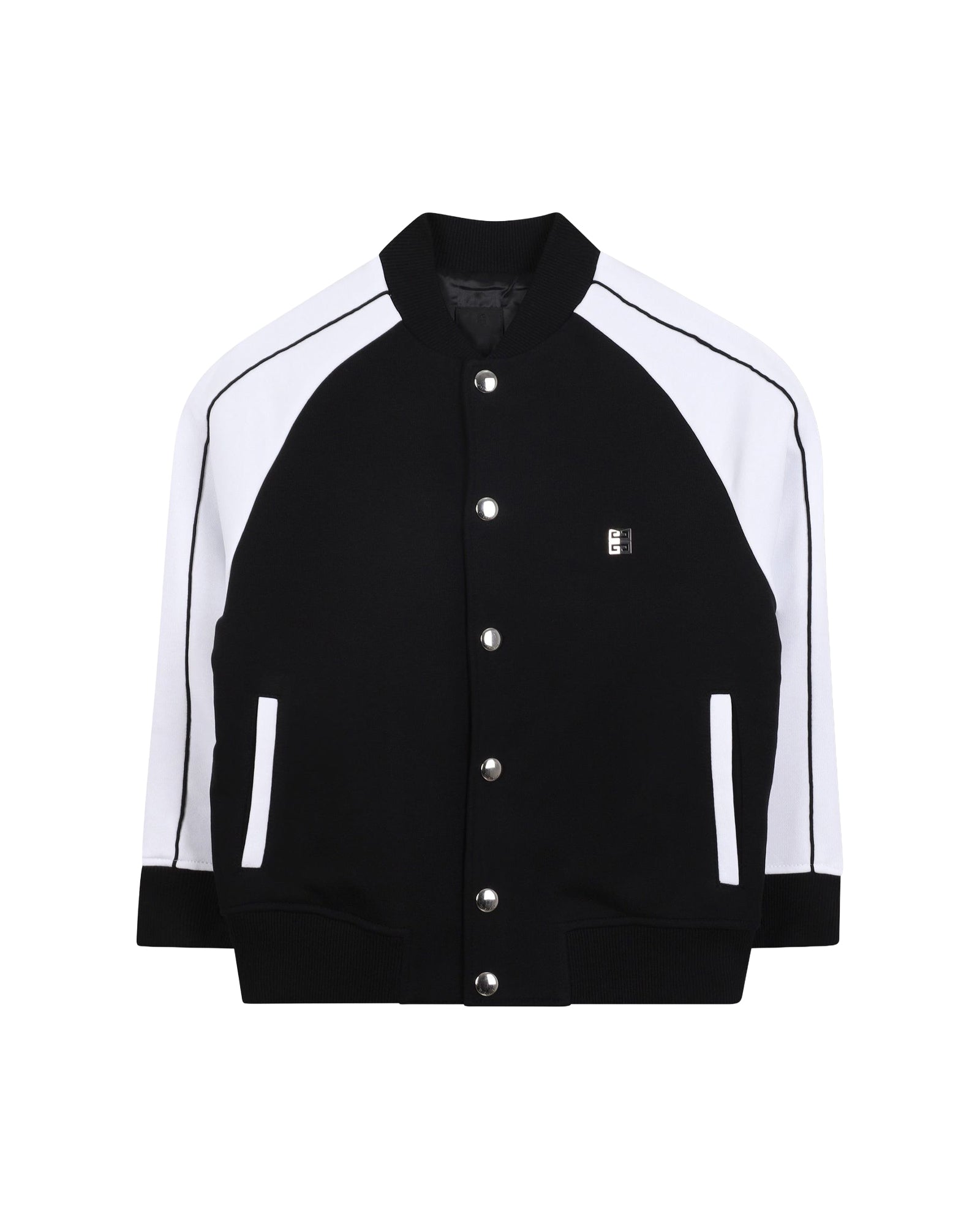 Cardigan bicolore à logo en coton - Black