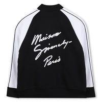Cardigan bicolore à logo en coton - Black