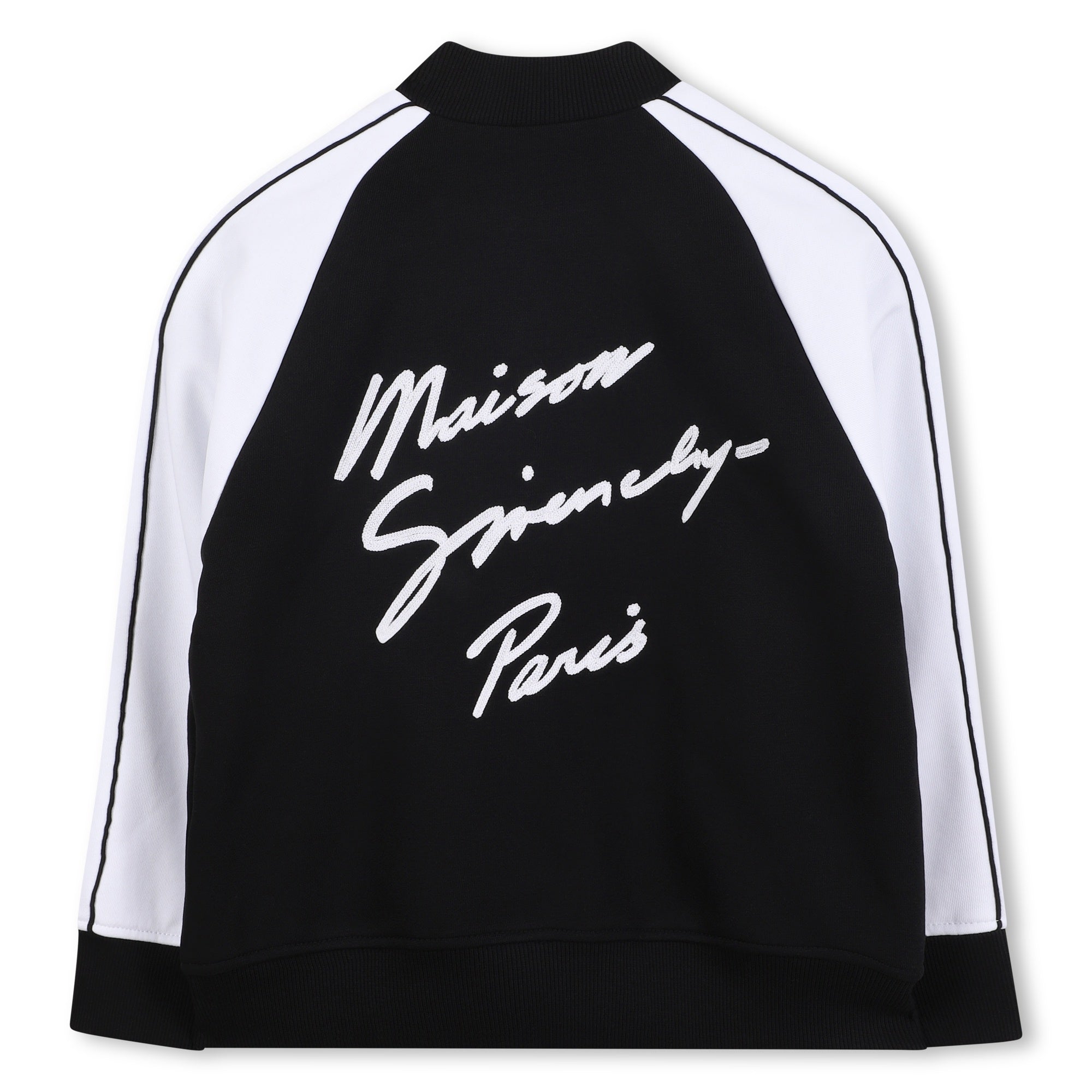 Cardigan bicolore à logo en coton - Black