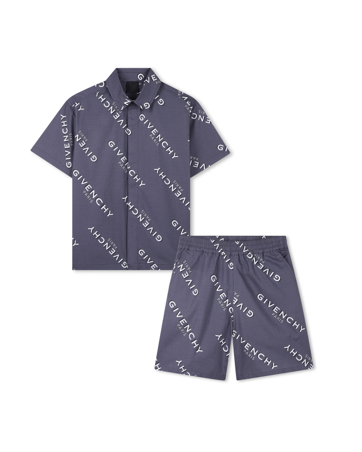 Ensemble chemise + short - Gris Blanc