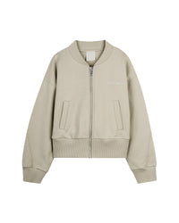 Cardigan zippé en molleton - Pale Stone