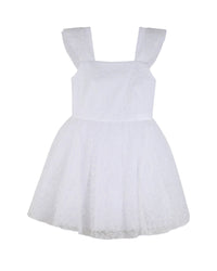 Robe en dentelle à motifs - Blanc