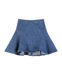 Jupe zippée en denim - Denim Blue