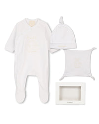 Ensemble pyjama bonnet et doudou - Blanc