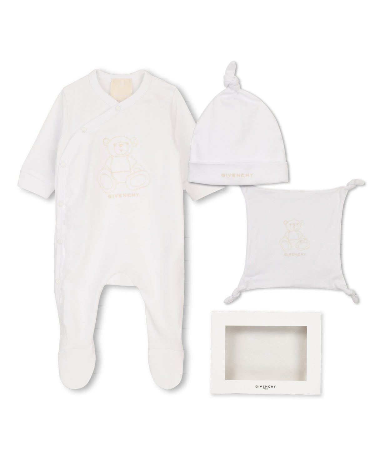 Ensemble pyjama bonnet et doudou - Blanc