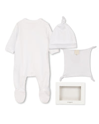 Ensemble pyjama bonnet et doudou - Blanc