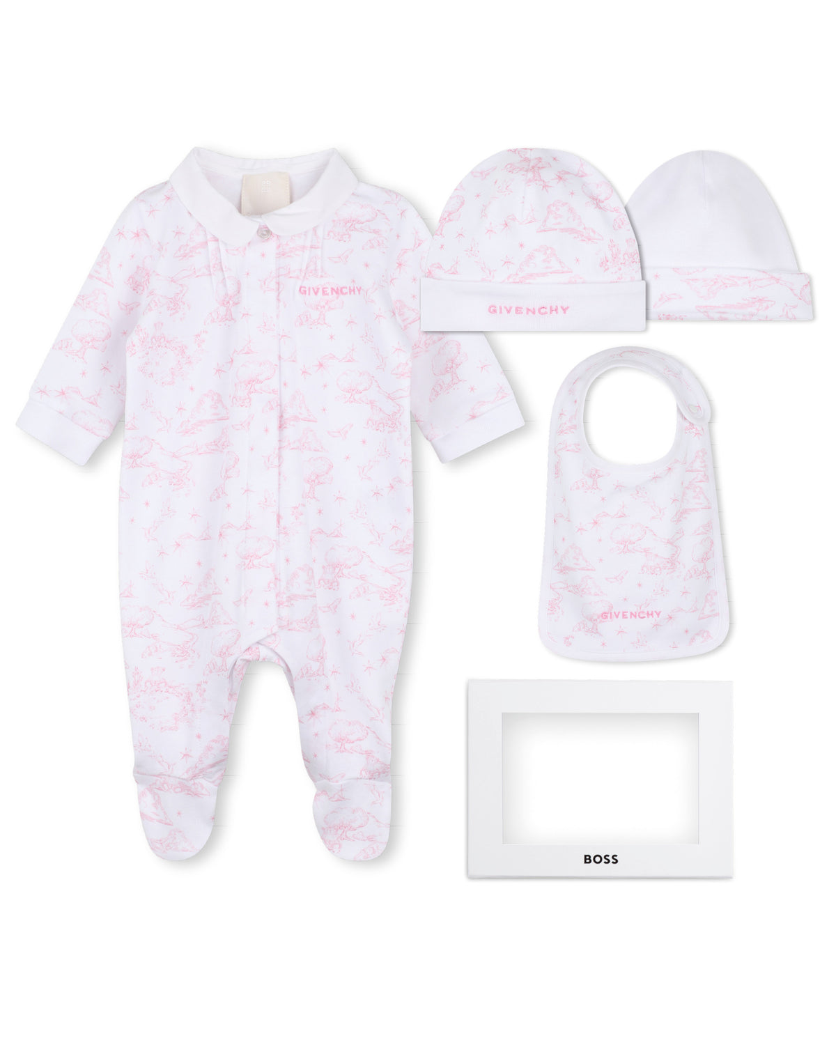 Ens. pyjama+bavoir - Blanc Rose