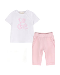 Ensemble cardigan pantalon et t-shirt - Marshmallow