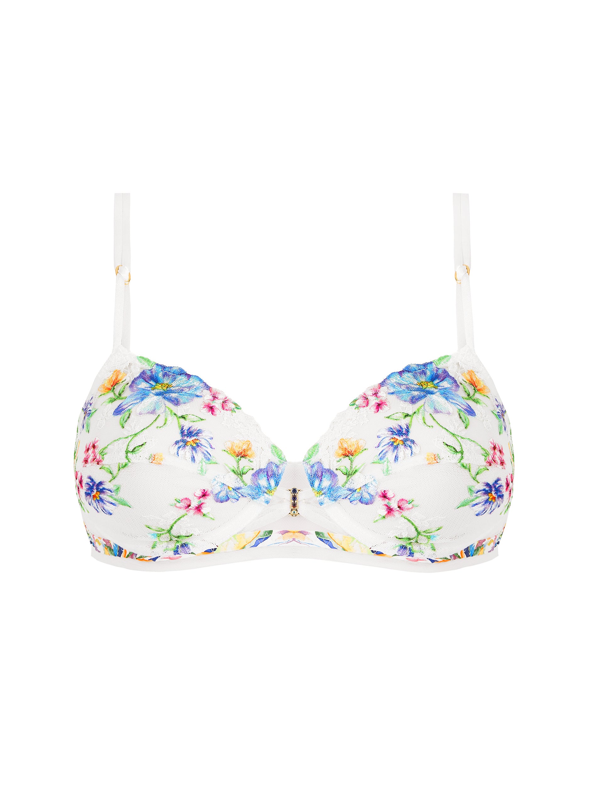 Baisers Légers printed balconnet bra - Bleus Legers