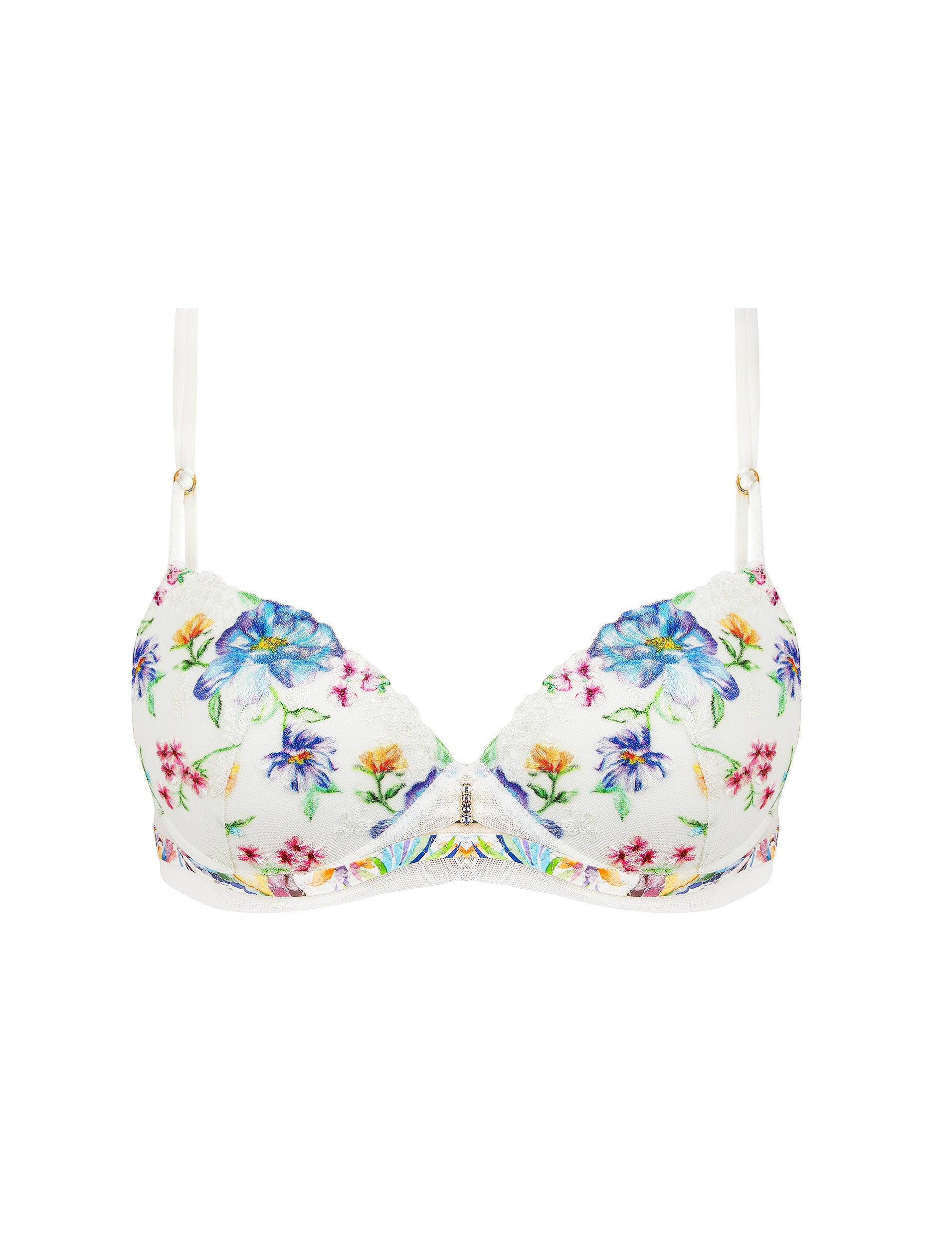 Baisers Légers printed balconnet bra - Bleus Legers