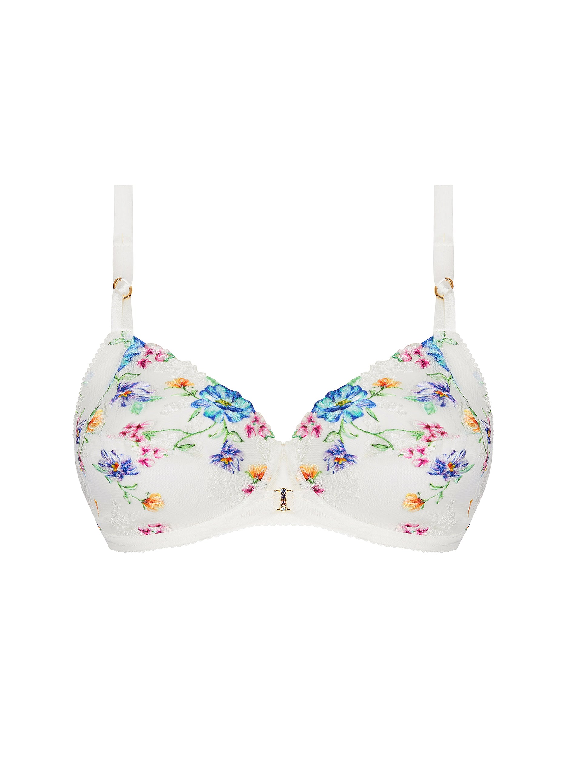 Baisers Légers printed balconnet bra - Bleus Legers