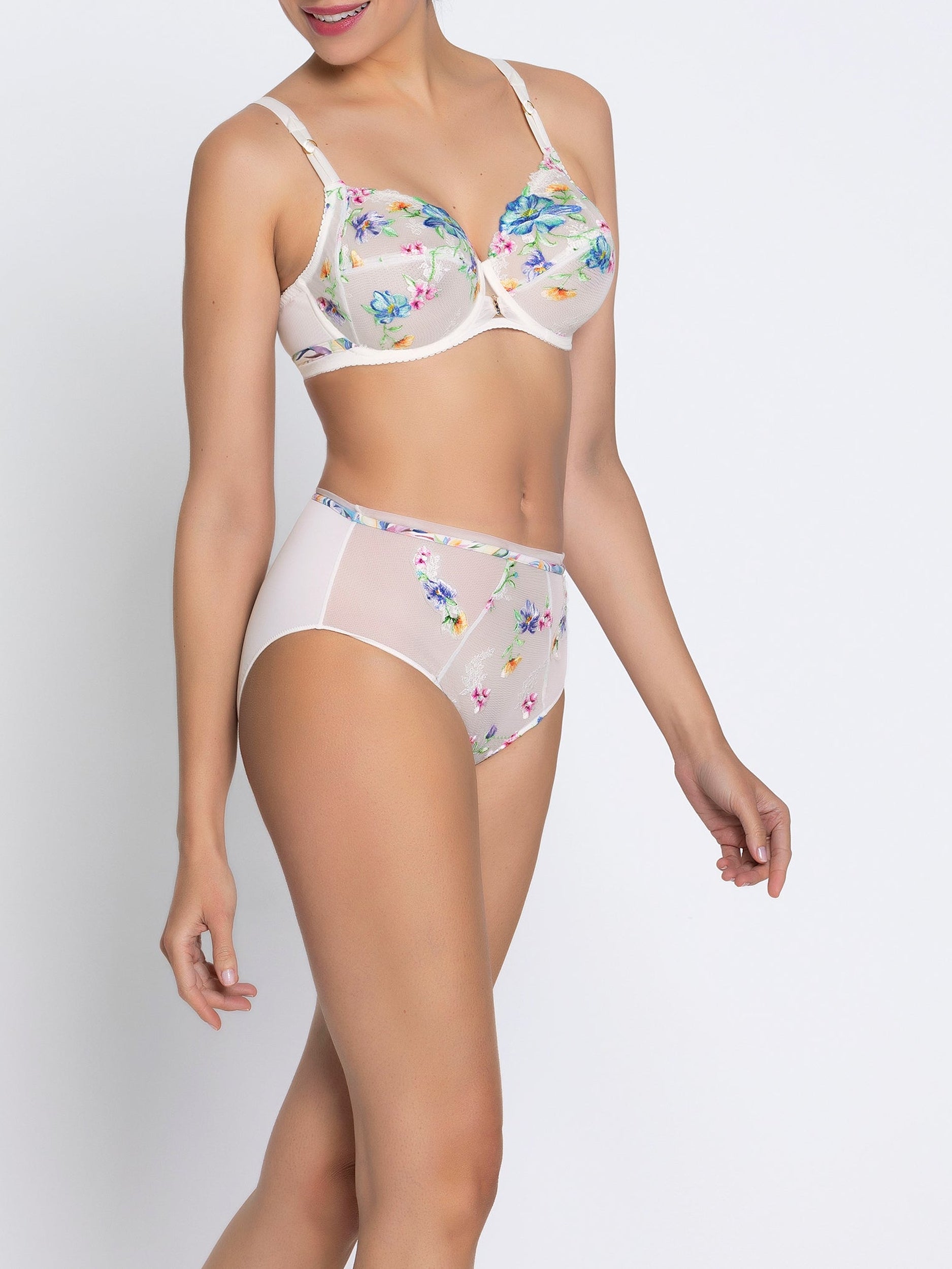 Baisers Légers printed balconnet bra - Bleus Legers