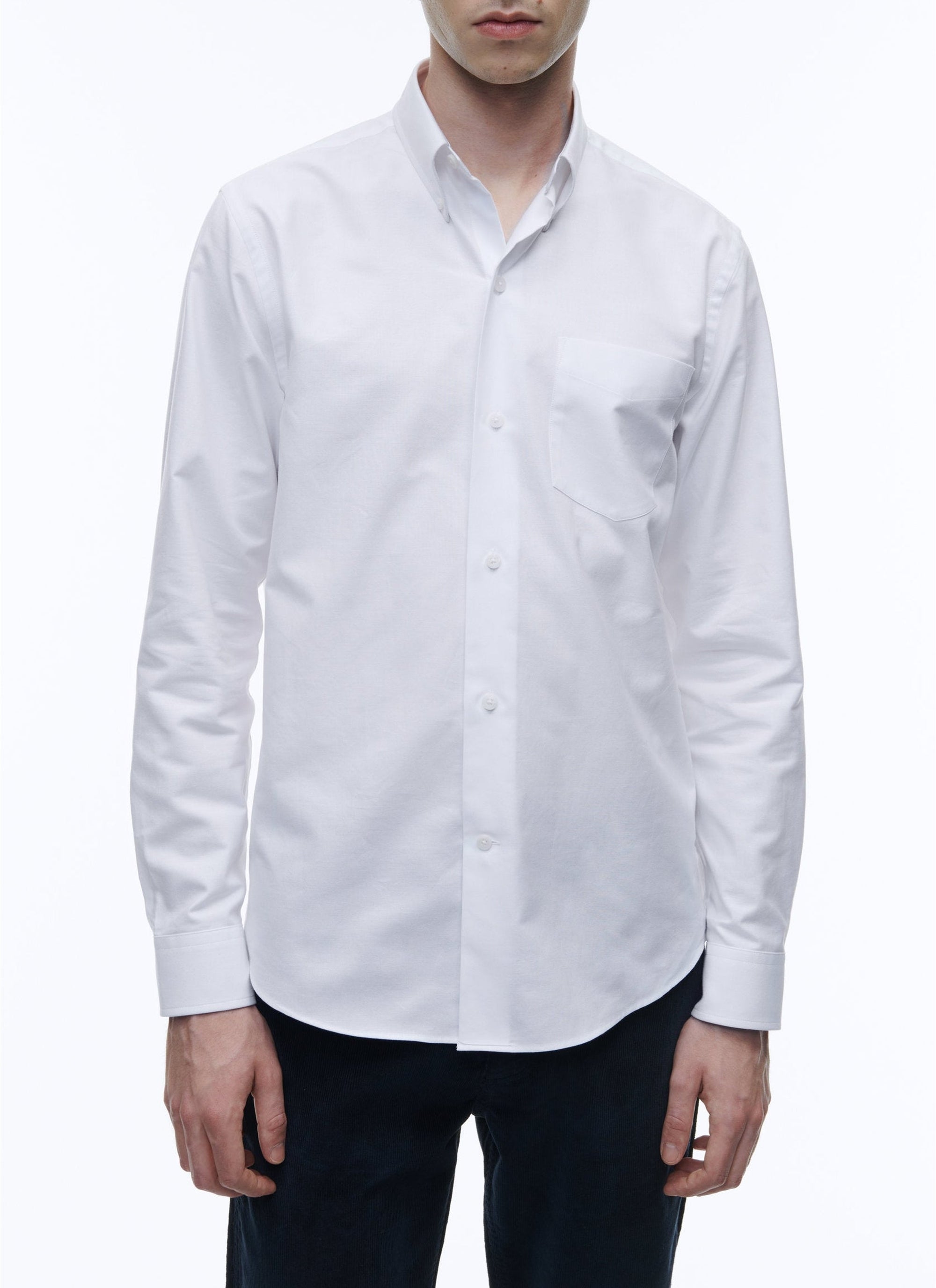 Button-down collar shirt - White