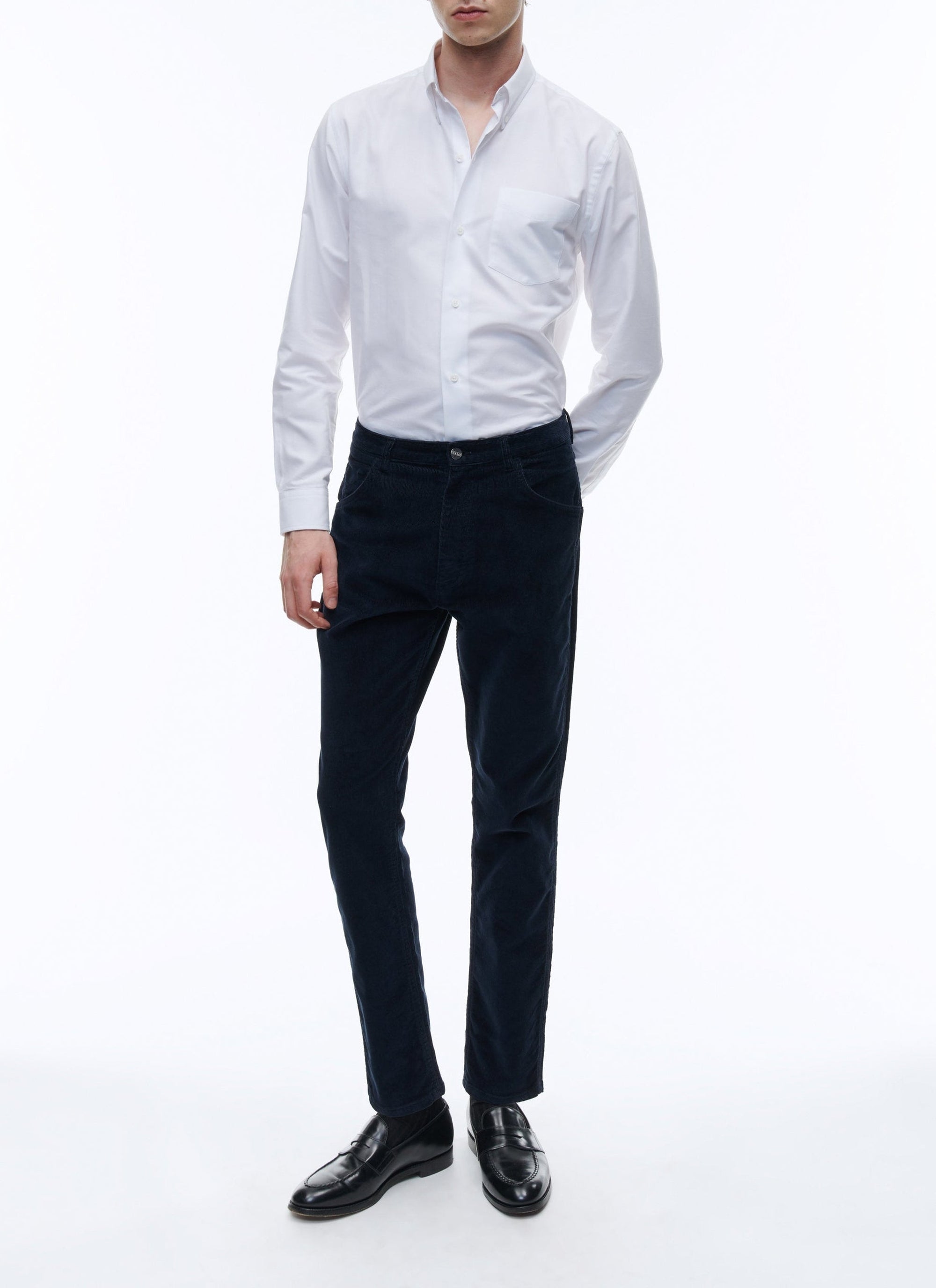 Button-down collar shirt - White