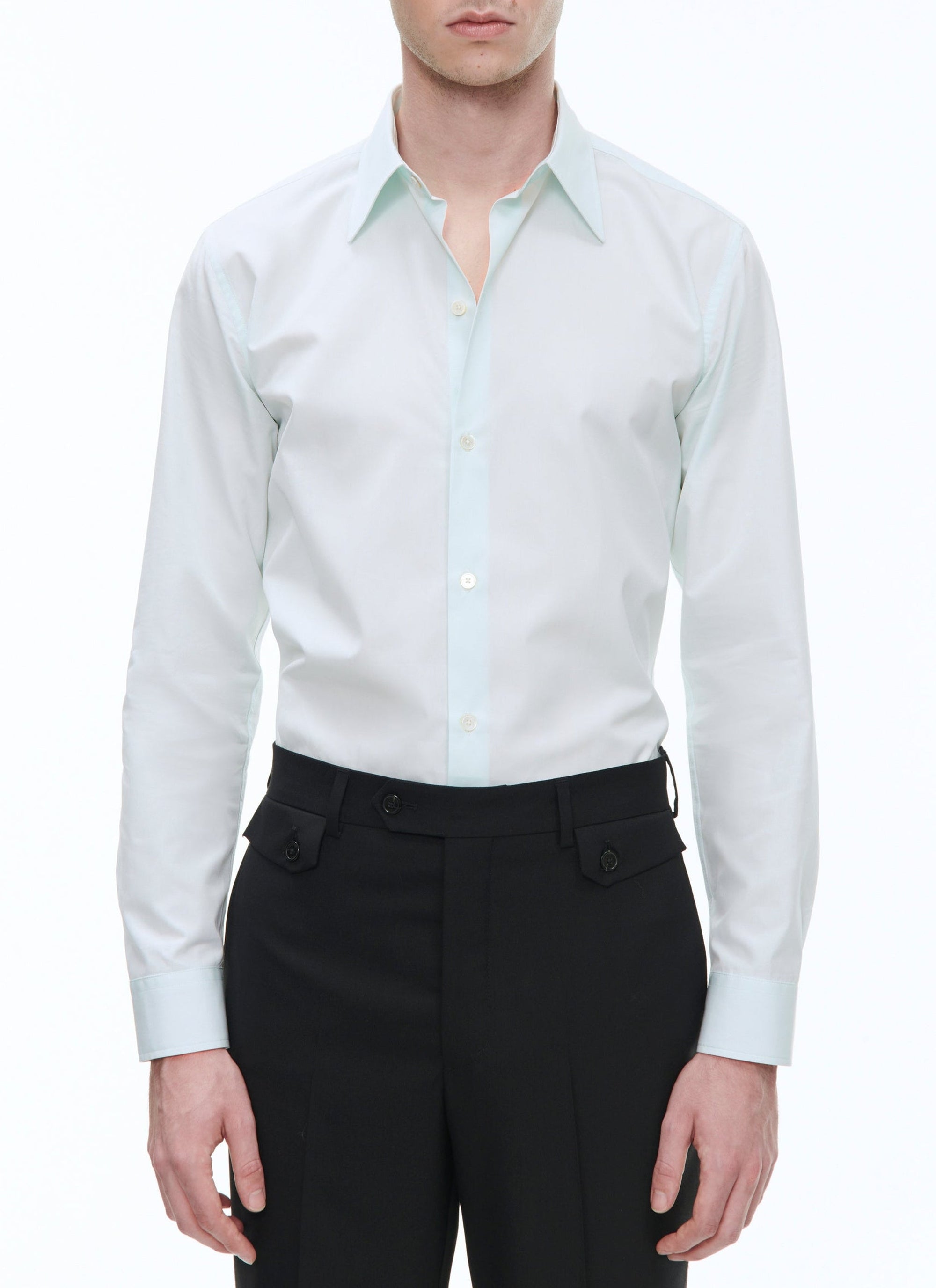 Chemise en popeline de coton - Bleu Ciel