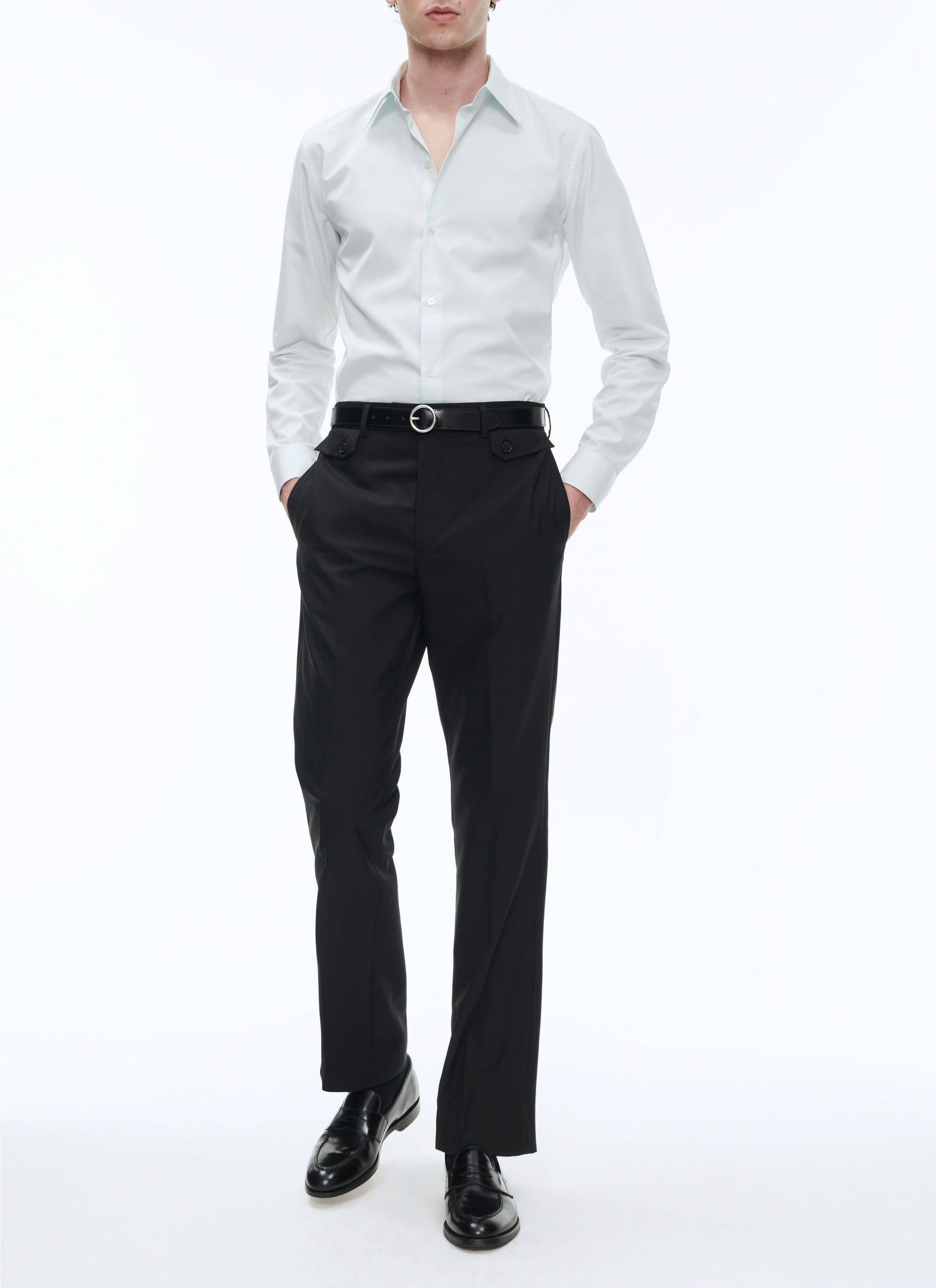 Chemise en popeline de coton - Bleu Ciel