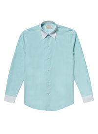 Chemise coupe ajustée à col hirondelle - Turquoise