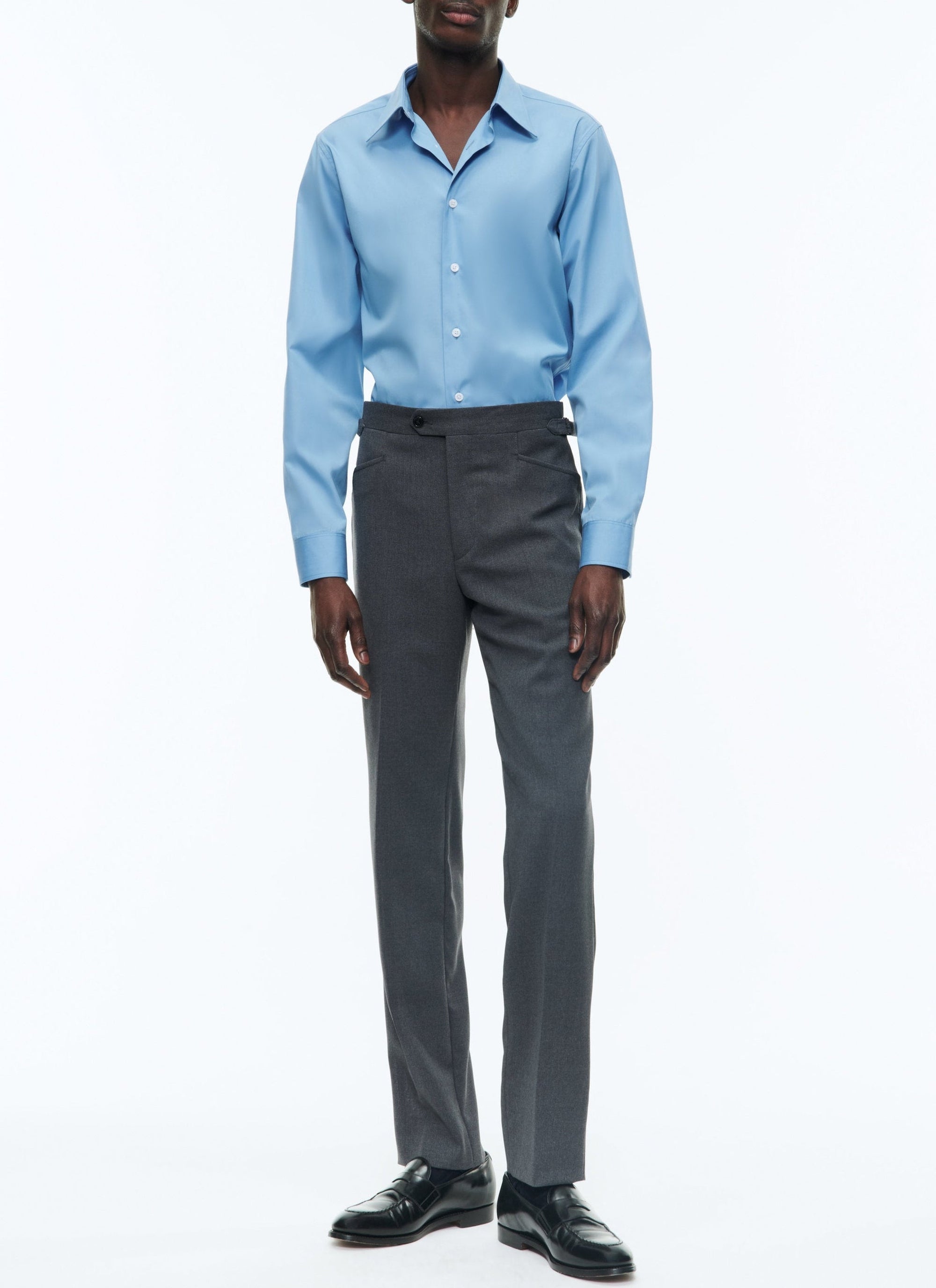 Swallow-neck shirt - Light blue