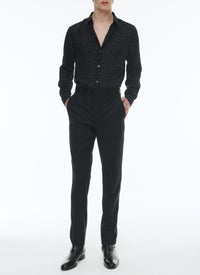 Velvet polka dot shirt - Black