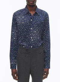 Swallow-neck shirt - Navy blue