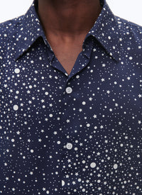 Swallow-neck shirt - Navy blue