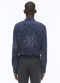 Swallow-neck shirt - Navy blue