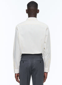 Chemise à col hirondelle à rayures - Jaune Vif