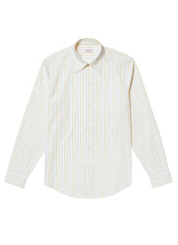 Chemise à col hirondelle à rayures - Jaune Vif