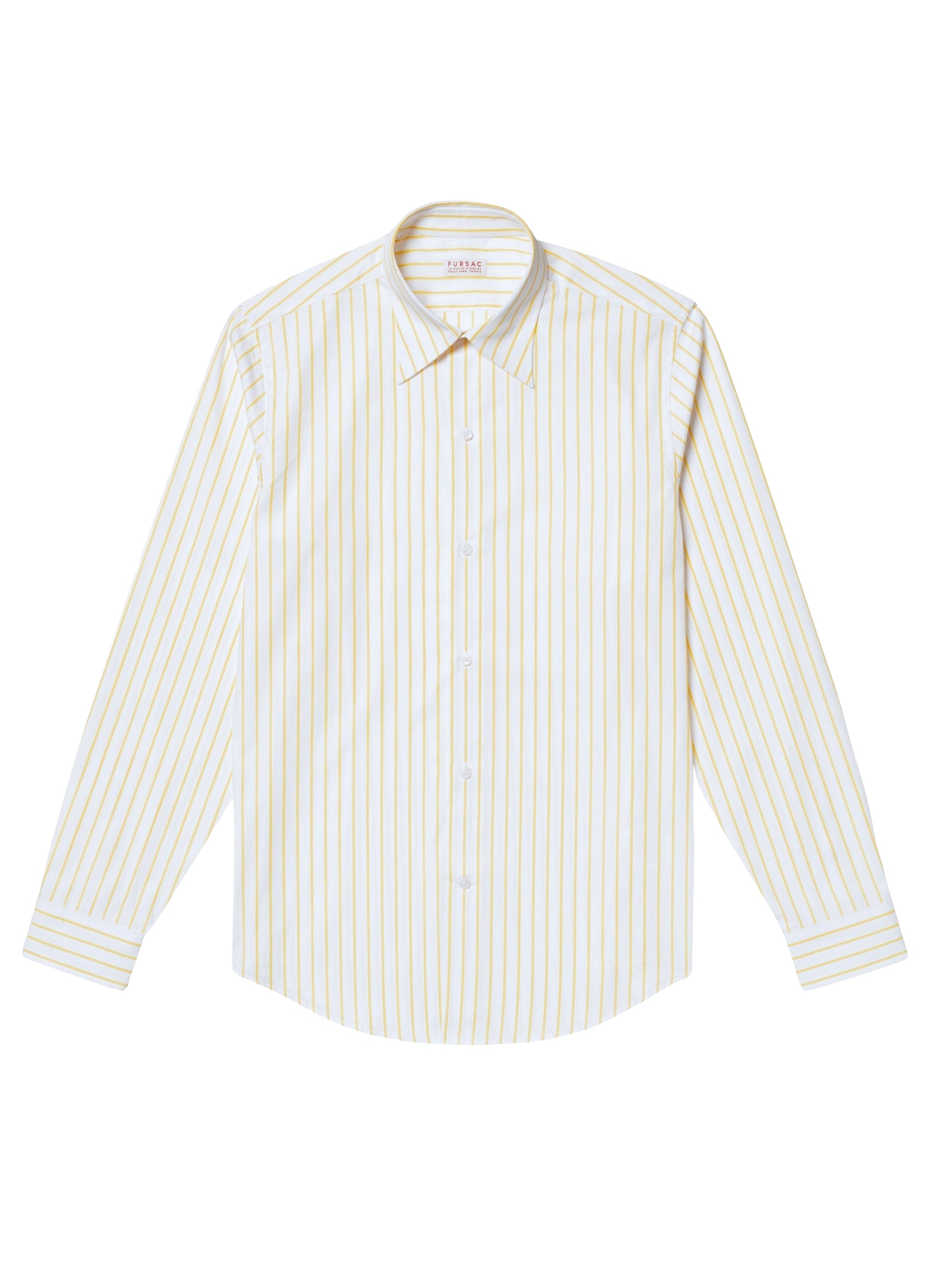 Chemise à col hirondelle à rayures - Jaune Vif