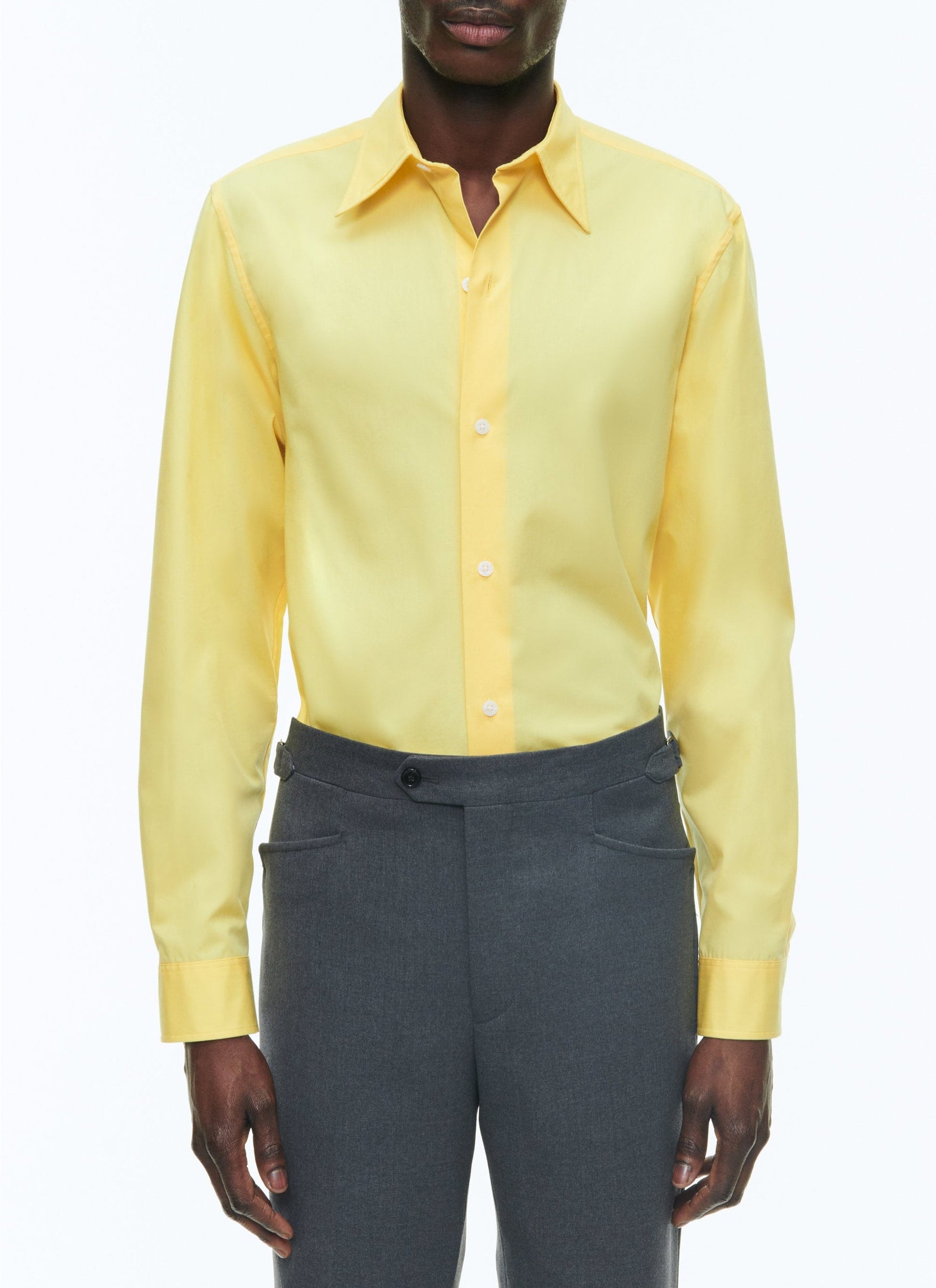 Chemise à col hirondelle - Jaune Pâle