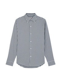 Swallow-neck check shirt - Black