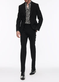 Chemise en viscose à imprimé léopard - Gris