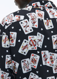 Chemise en viscose à imprimé fantaisie - Noir