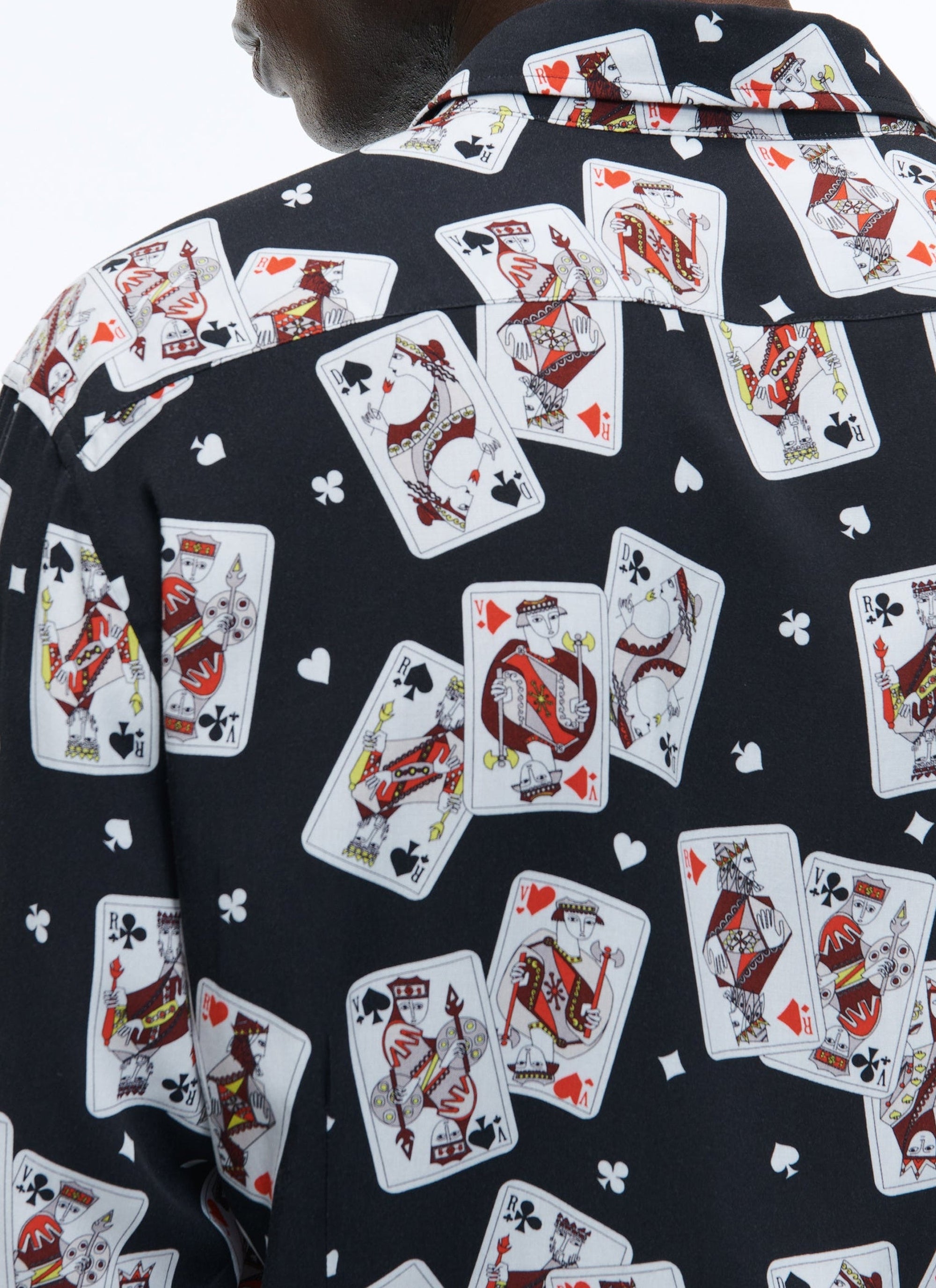 Chemise en viscose à imprimé fantaisie - Noir