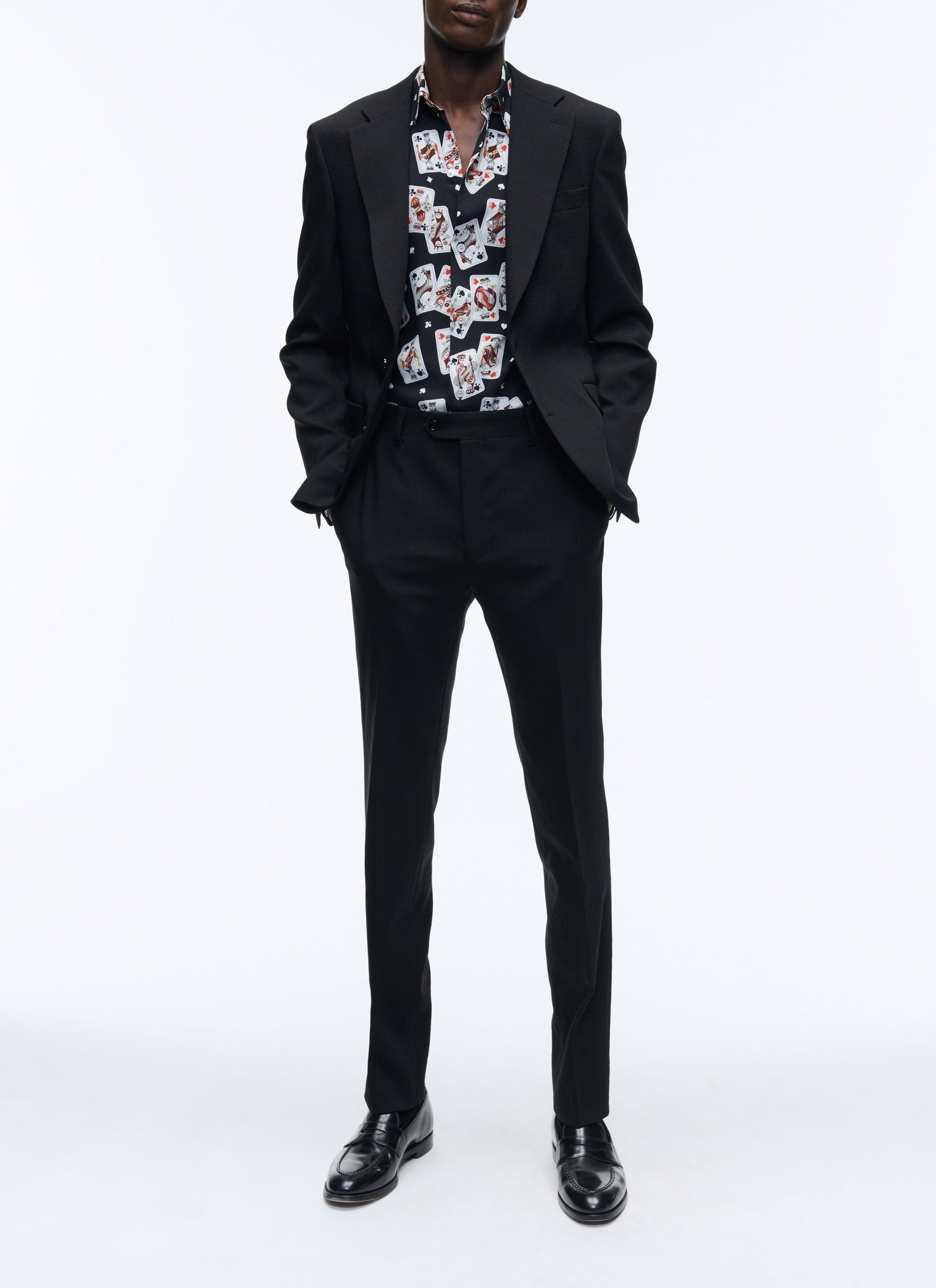 Chemise en viscose à imprimé fantaisie - Noir