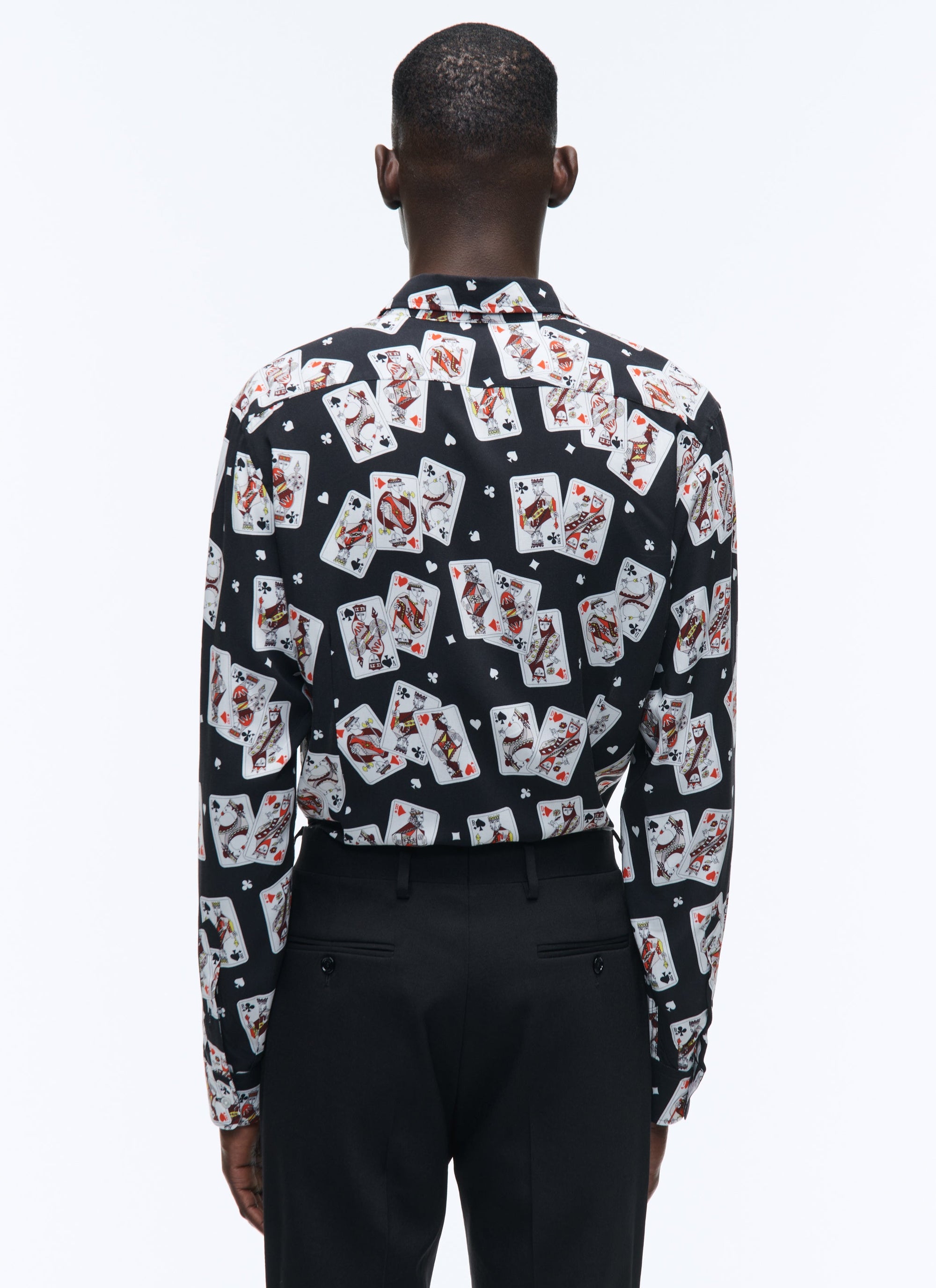 Chemise en viscose à imprimé fantaisie - Noir