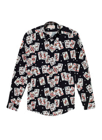 Chemise en viscose à imprimé fantaisie - Noir