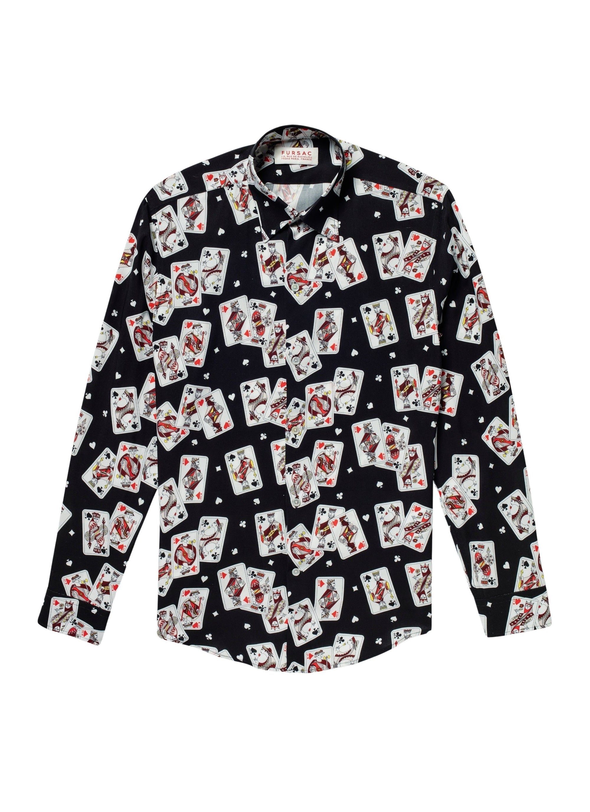 Chemise en viscose à imprimé fantaisie - Noir