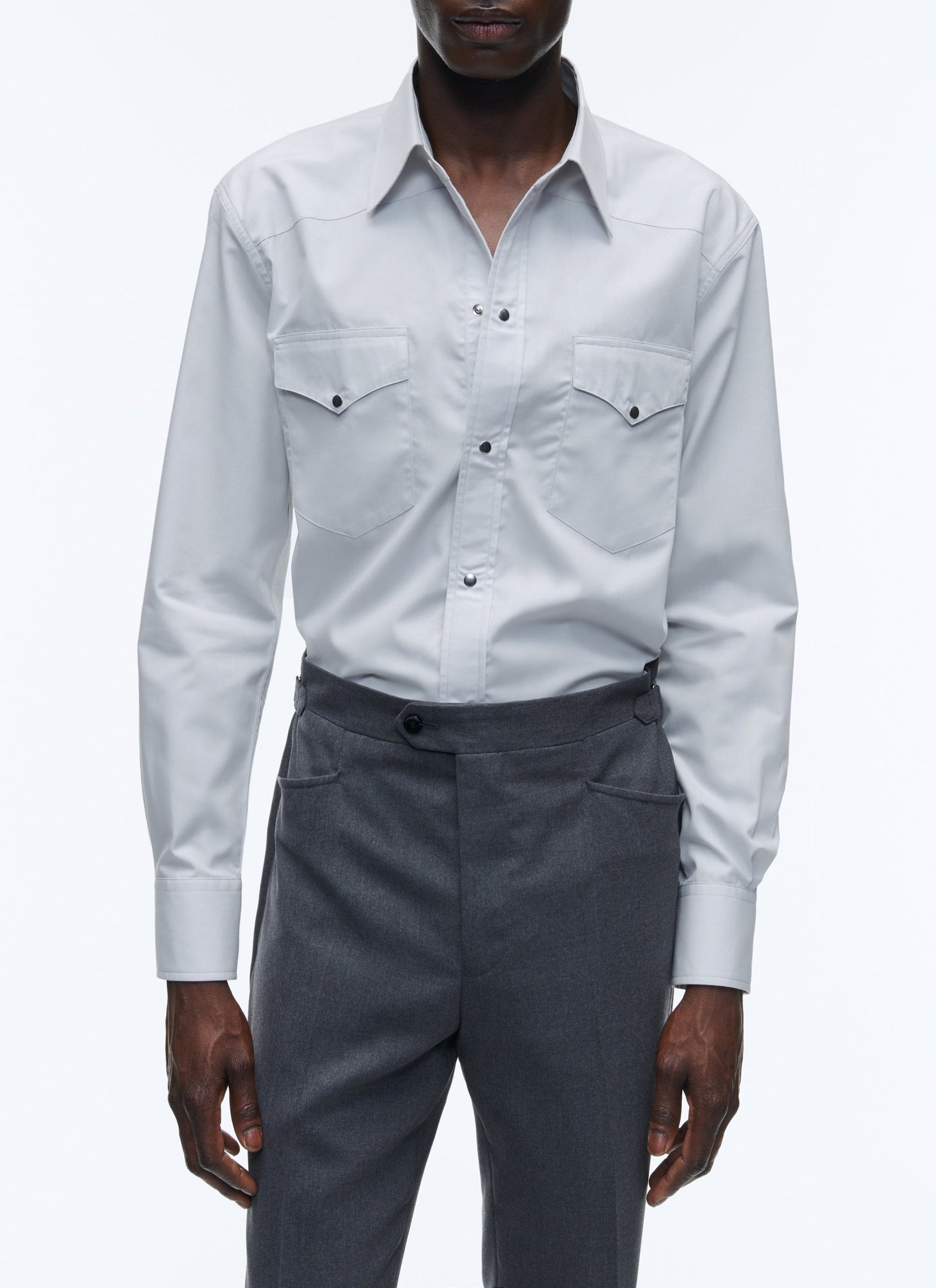 Chemise Western coupe droite - Perle