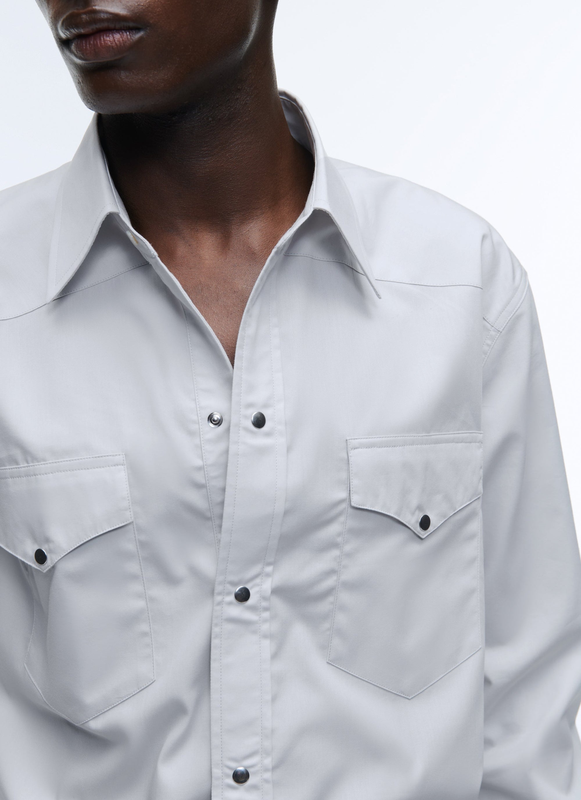 Chemise Western coupe droite - Perle