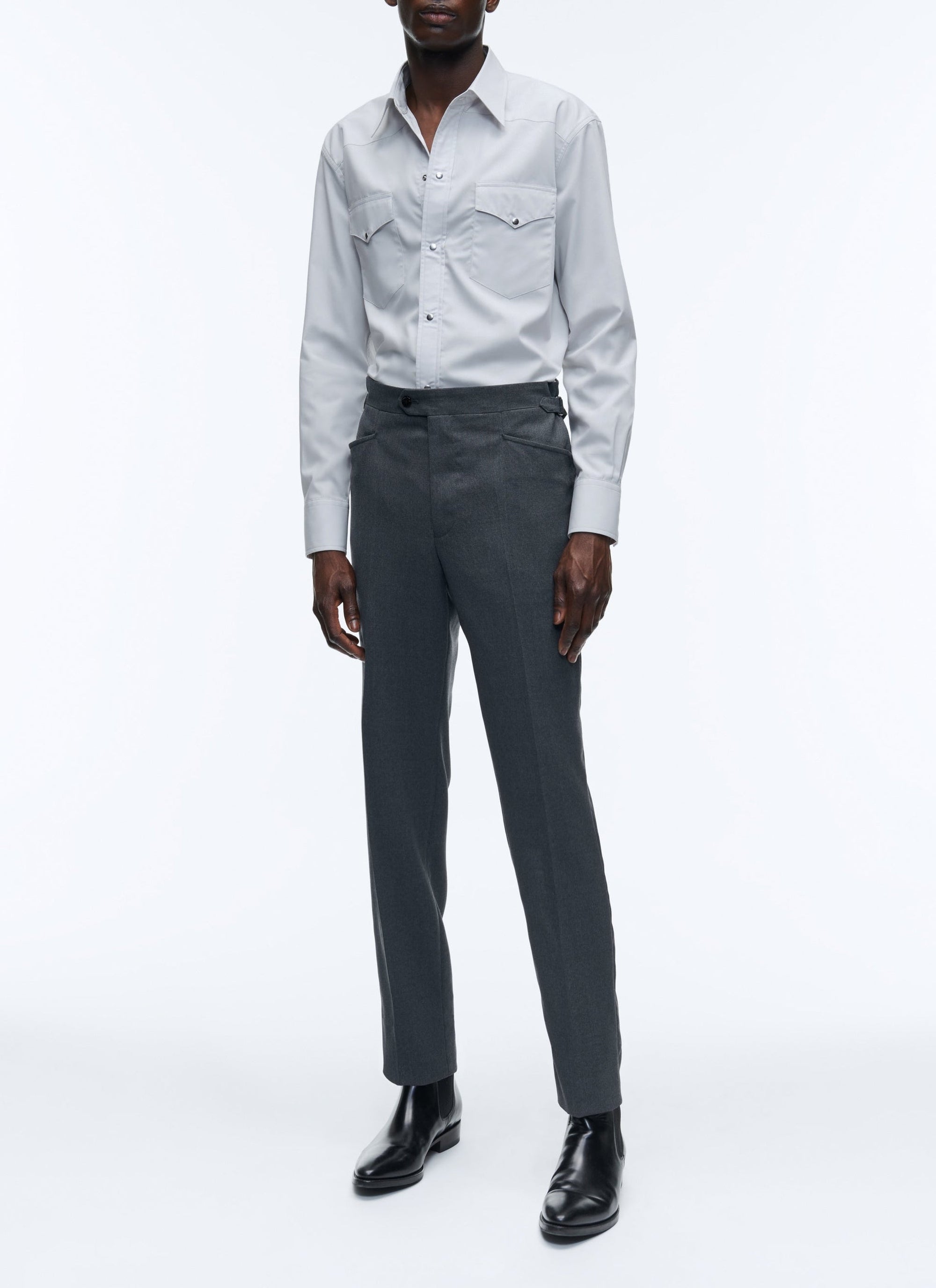 Chemise Western coupe droite - Perle