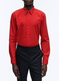 Cotton poplin shirt - Red