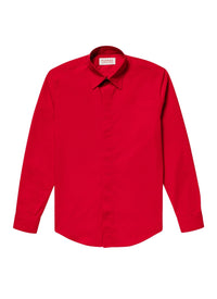 Cotton poplin shirt - Red