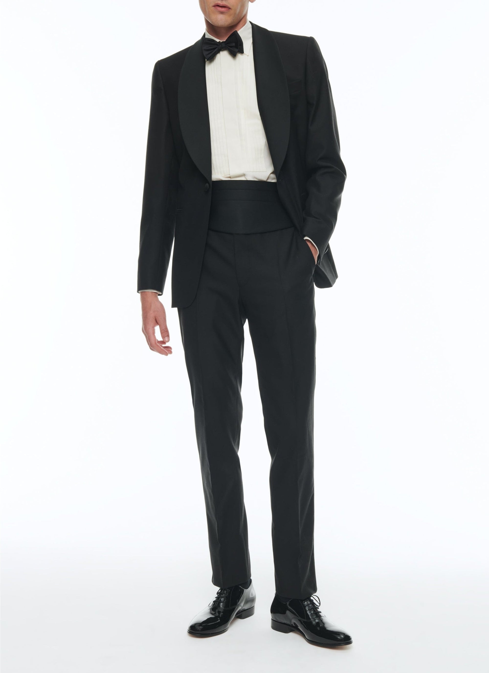 Shirt with swallow collar and bib - Ecru