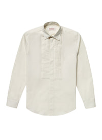 Shirt with swallow collar and bib - Ecru