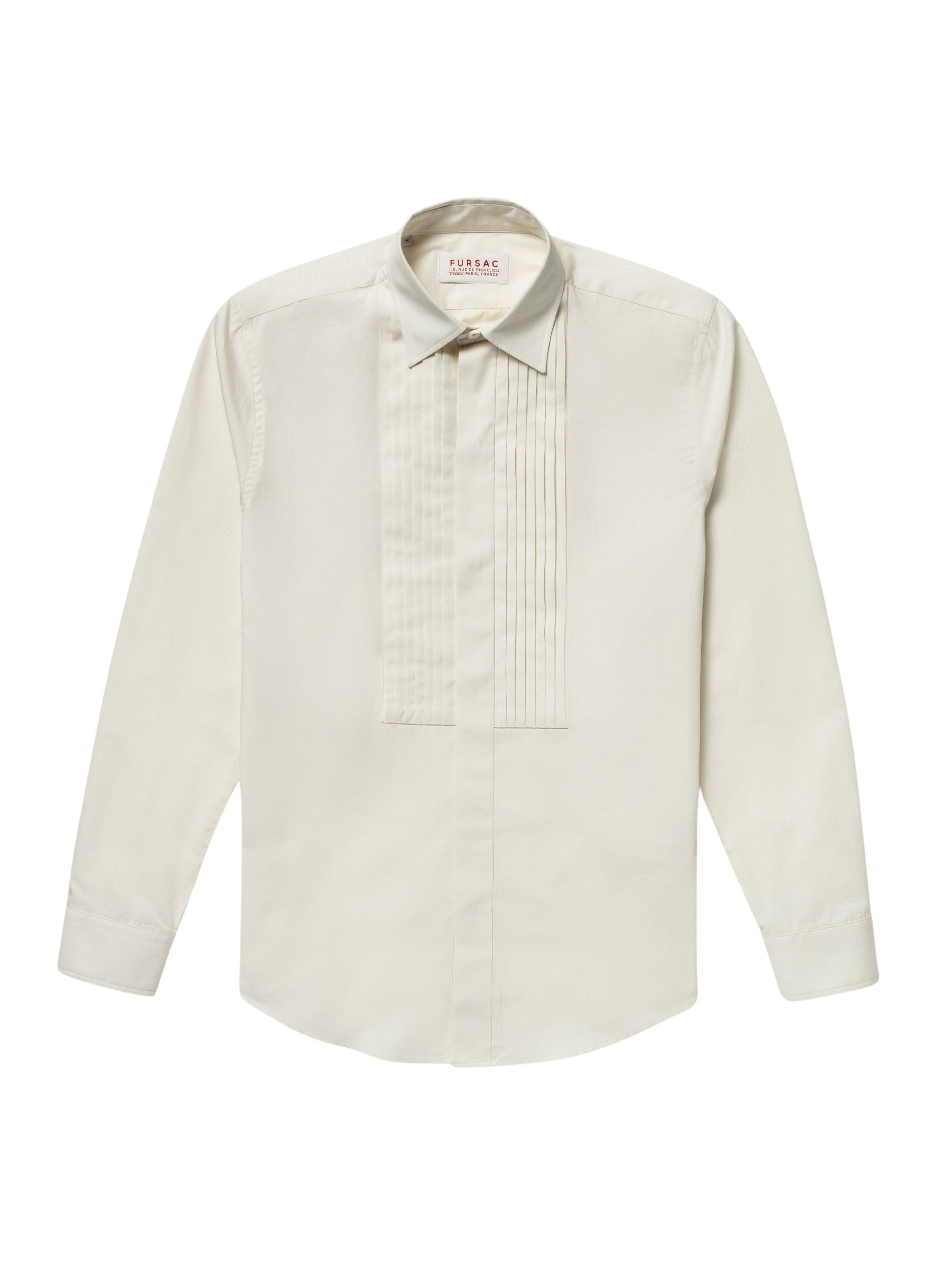 Shirt with swallow collar and bib - Ecru