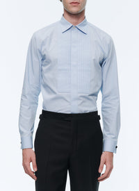Chemise à plastron en coton - Ciel